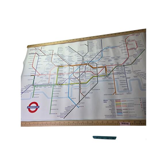 LONDON UNDERGROUND Tube Detailed Map Wall Print Poster 36x24 - Picture 1 of 9